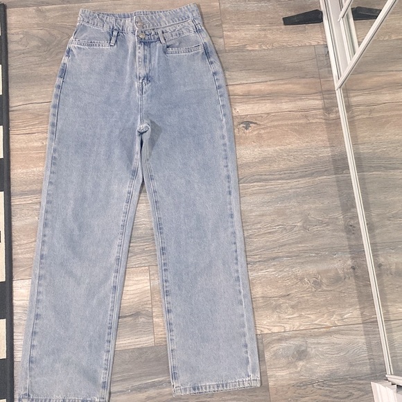 Princess Polly Olivia double waistband wide leg jeans denim - Picture 9 of 14